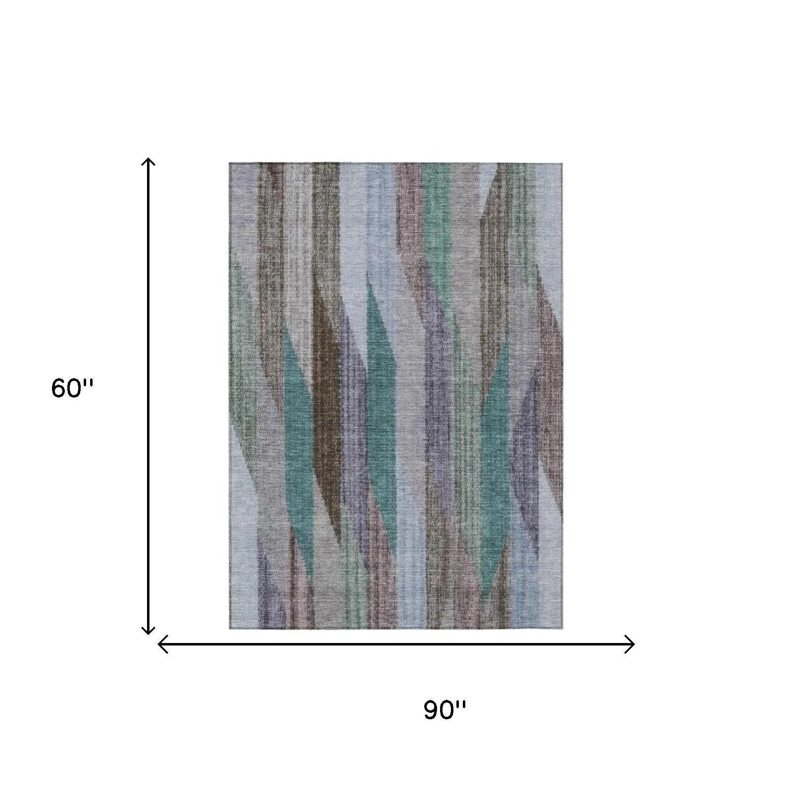 5' X 8' Brown And Gray Striped Washable Indoor Outdoor Area Rug Homeroots Outdoor