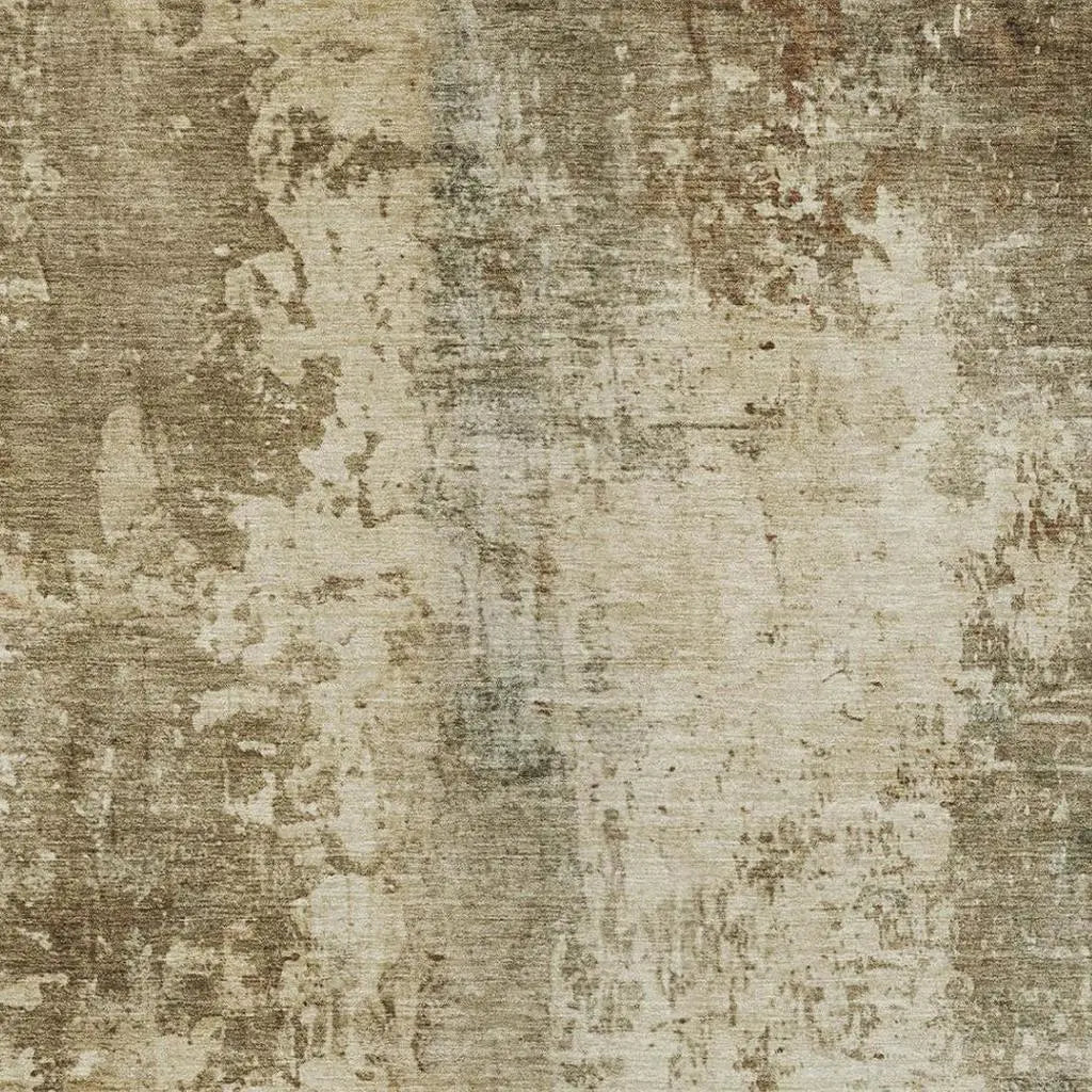 5' X 8' Brown And Green Abstract Washable Indoor Outdoor Area Rug Homeroots Outdoor