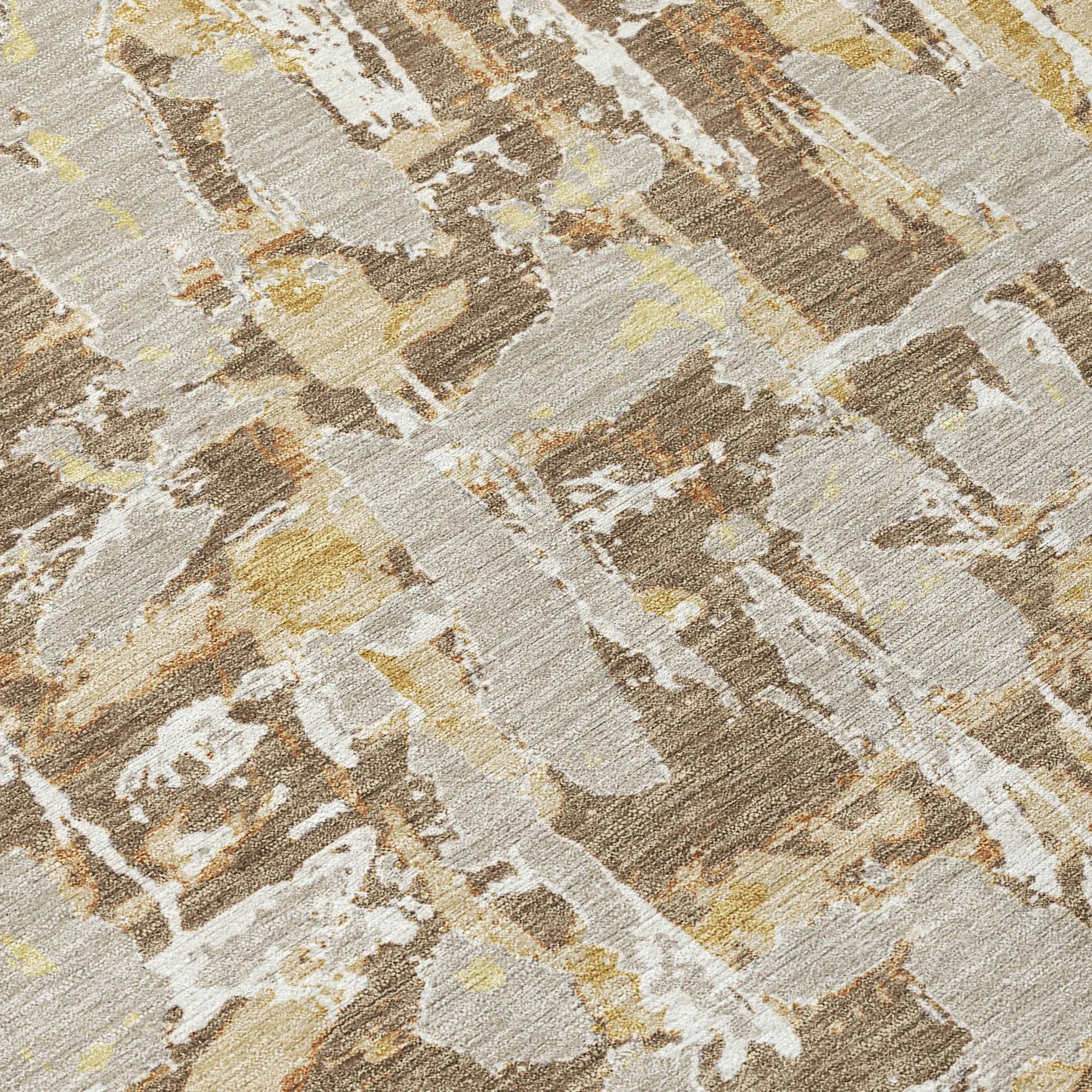 5' X 8' Brown And Ivory Abstract Washable Indoor Outdoor Area Rug Homeroots Outdoor