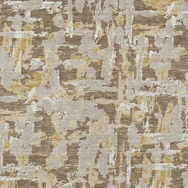 5' X 8' Brown And Ivory Abstract Washable Indoor Outdoor Area Rug Homeroots Outdoor