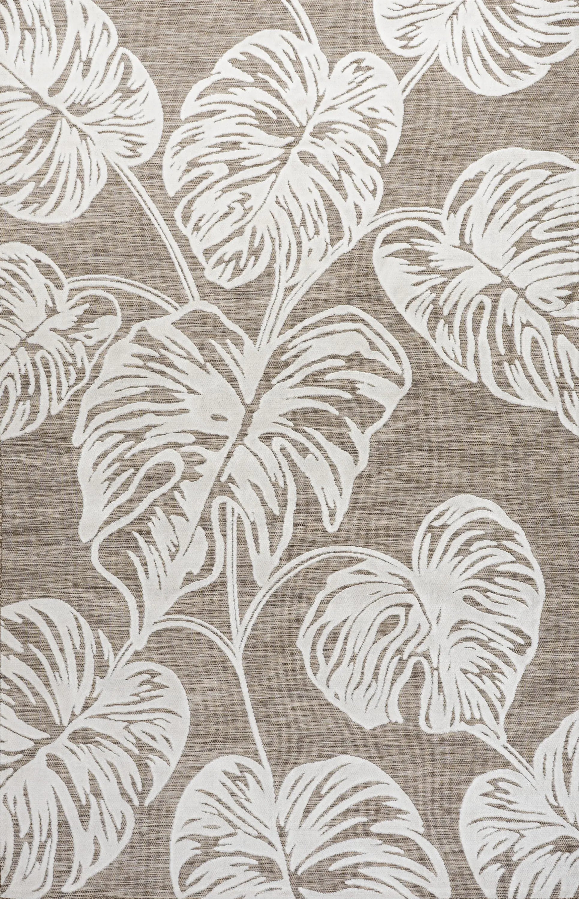 5' X 8' Brown And Ivory Floral Indoor Outdoor Area Rug Homeroots Outdoor