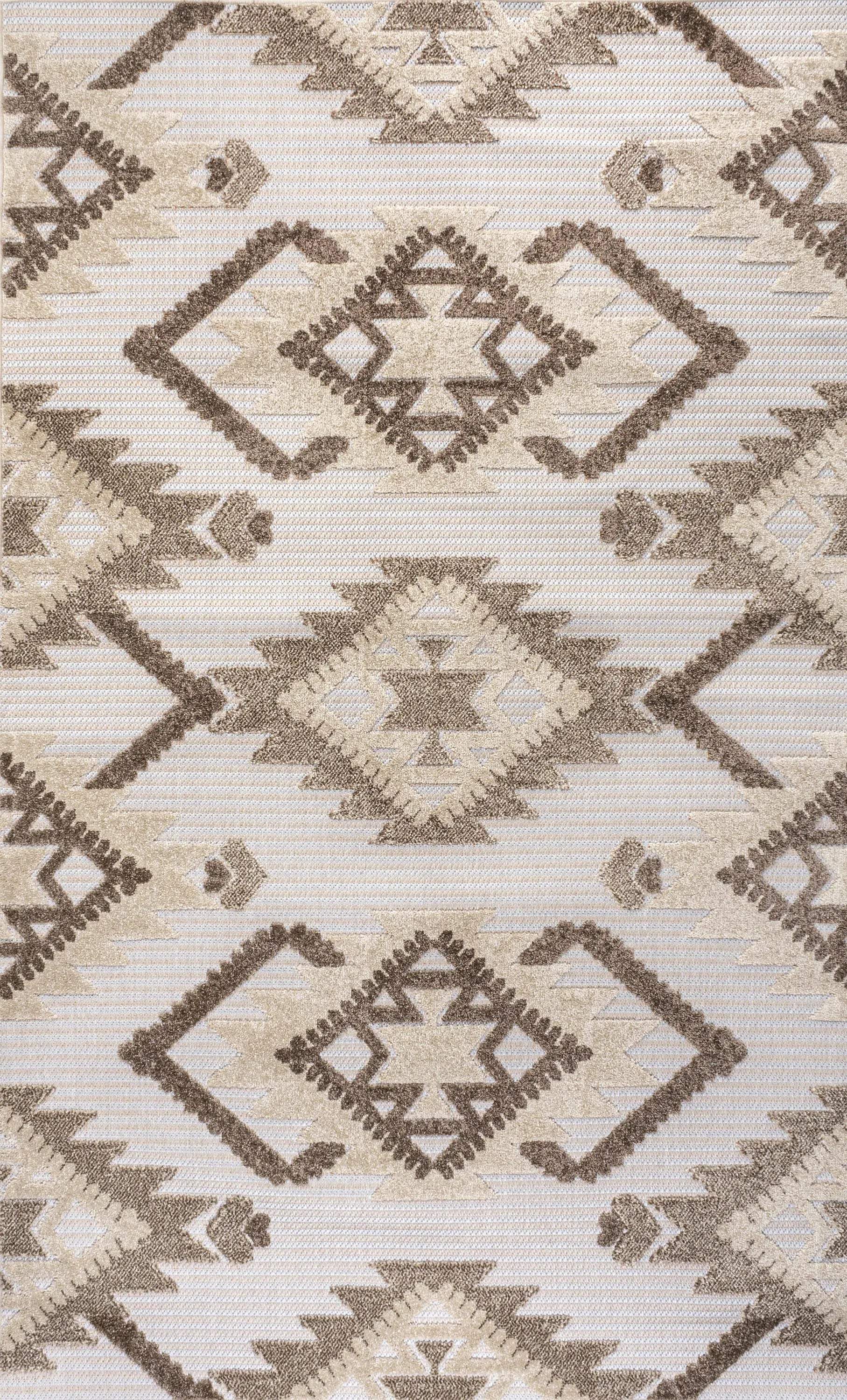 5' X 8' Brown And Ivory Moroccan Indoor Outdoor Area Rug Homeroots Outdoor