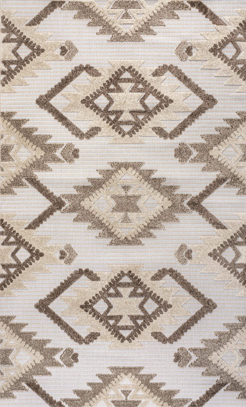 5' X 8' Brown And Ivory Moroccan Indoor Outdoor Area Rug Homeroots Outdoor