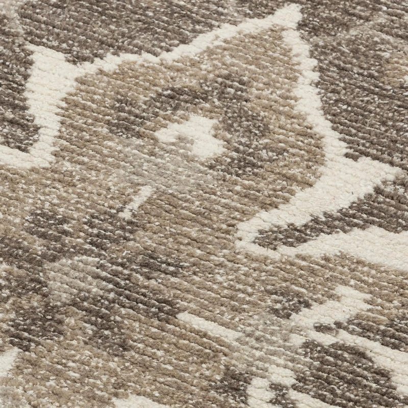 5' X 8' Brown And Ivory Wool Medallion Hand Tufted Area Rug Homeroots Home Decor