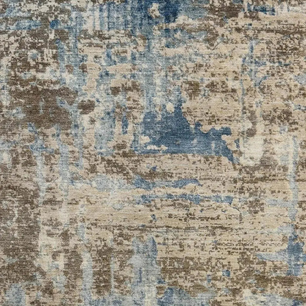 5' X 8' Brown And Khaki Abstract Washable Indoor Outdoor Area Rug Homeroots Outdoor