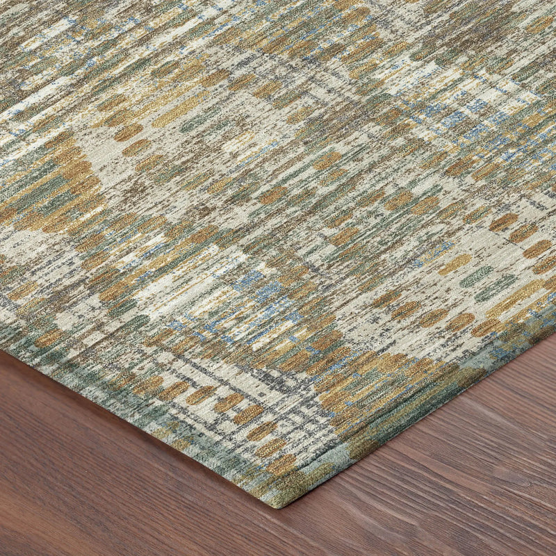 5' X 8' Brown And Khaki Floral Medallion Washable Indoor Outdoor Area Rug Homeroots Outdoor