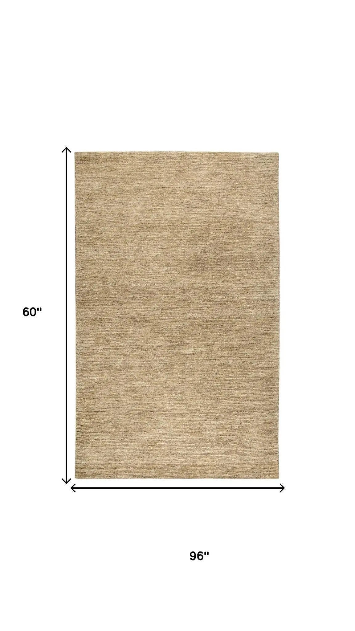 5' X 8' Brown And Natural Wool Hand Tufted Area Rug Homeroots Home Decor