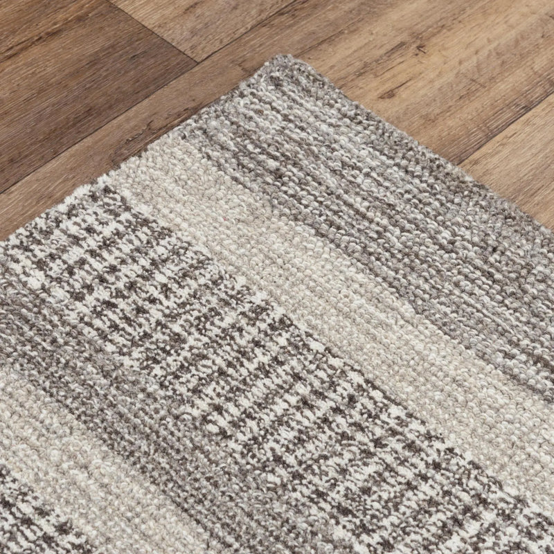 5' X 8' Brown And Natural Wool Striped Hand Tufted Area Rug Homeroots Home Decor
