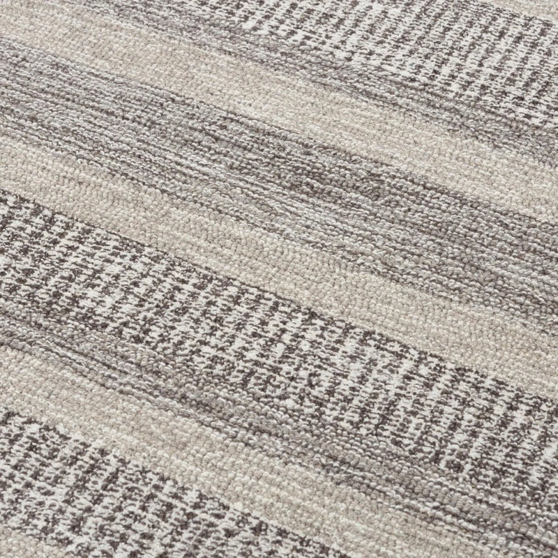 5' X 8' Brown And Natural Wool Striped Hand Tufted Area Rug Homeroots Home Decor