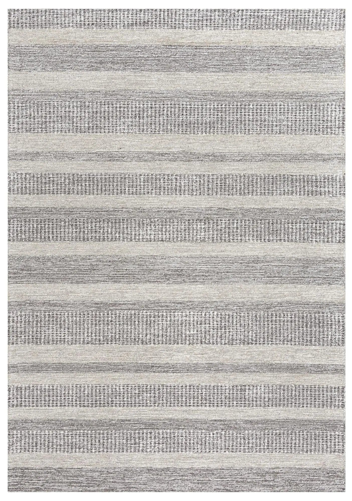 5' X 8' Brown And Natural Wool Striped Hand Tufted Area Rug Homeroots Home Decor