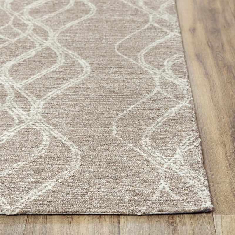 5' X 8' Brown And Natural Wool Trellis Hand Tufted Area Rug Homeroots Home Decor