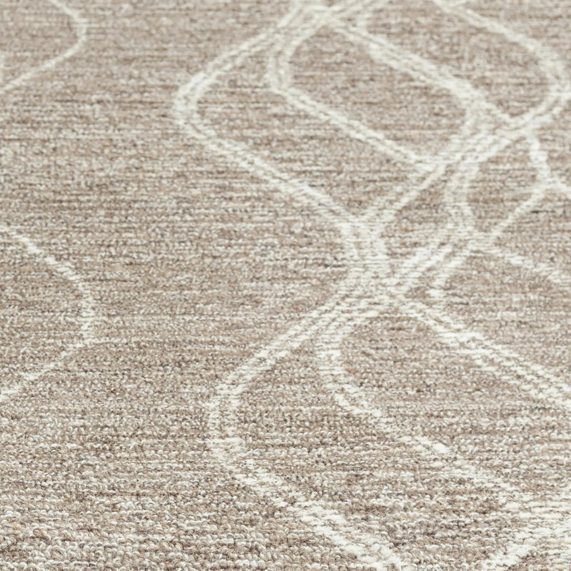 5' X 8' Brown And Natural Wool Trellis Hand Tufted Area Rug Homeroots Home Decor