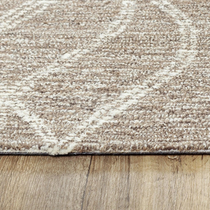 5' X 8' Brown And Natural Wool Trellis Hand Tufted Area Rug Homeroots Home Decor