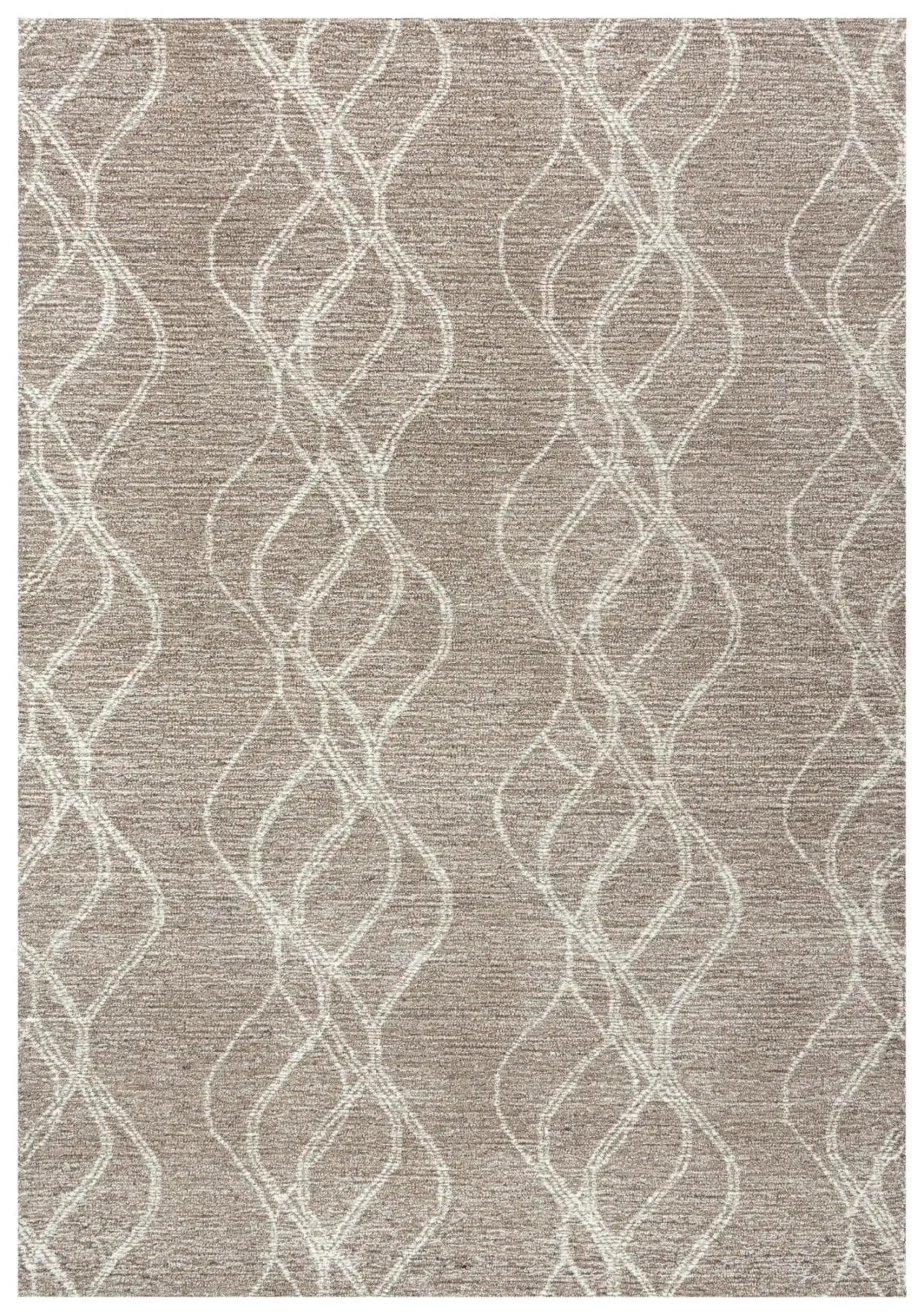 5' X 8' Brown And Natural Wool Trellis Hand Tufted Area Rug Homeroots Home Decor