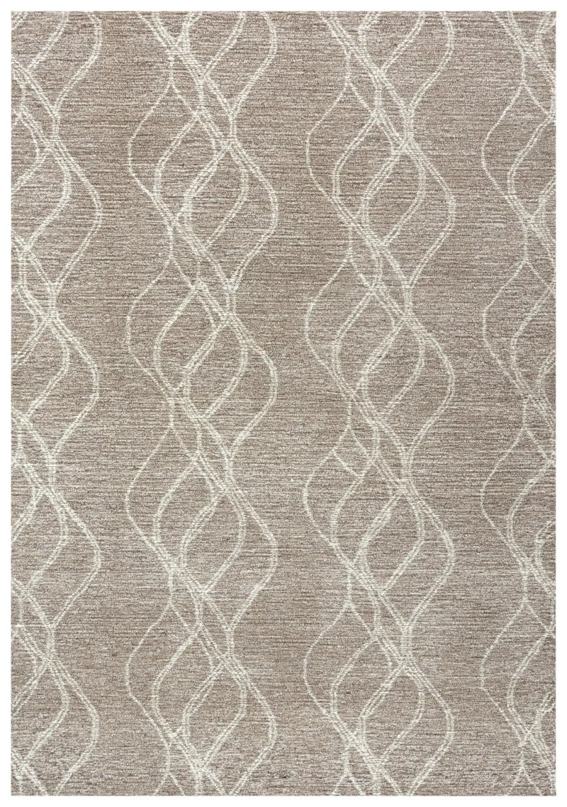 5' X 8' Brown And Natural Wool Trellis Hand Tufted Area Rug Homeroots Home Decor