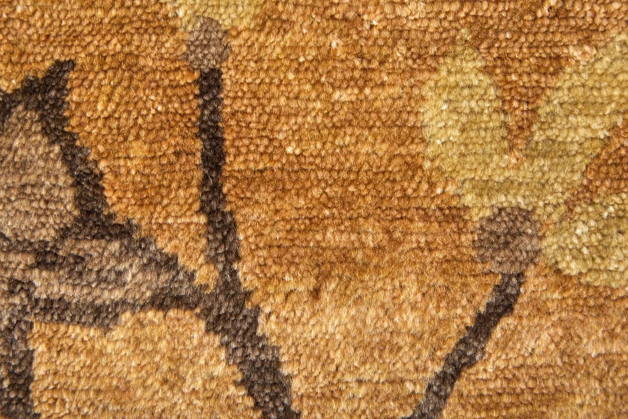 5' X 8' Brown And Orange Wool Floral Hand Knotted Area Rug Homeroots Home Decor