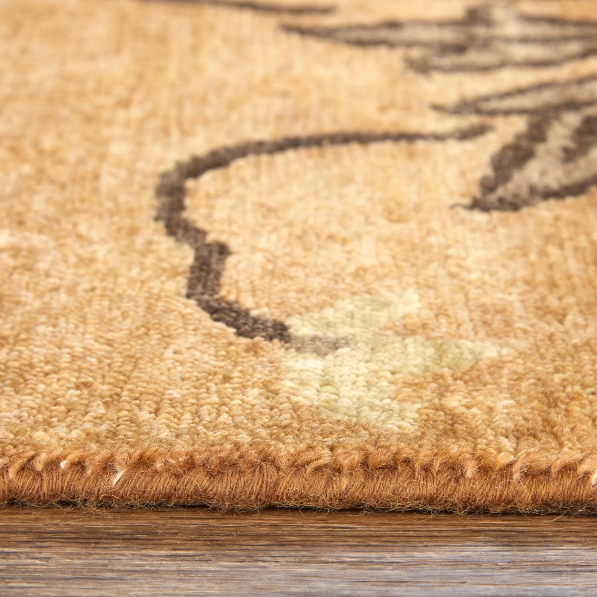 5' X 8' Brown And Orange Wool Floral Hand Knotted Area Rug Homeroots Home Decor