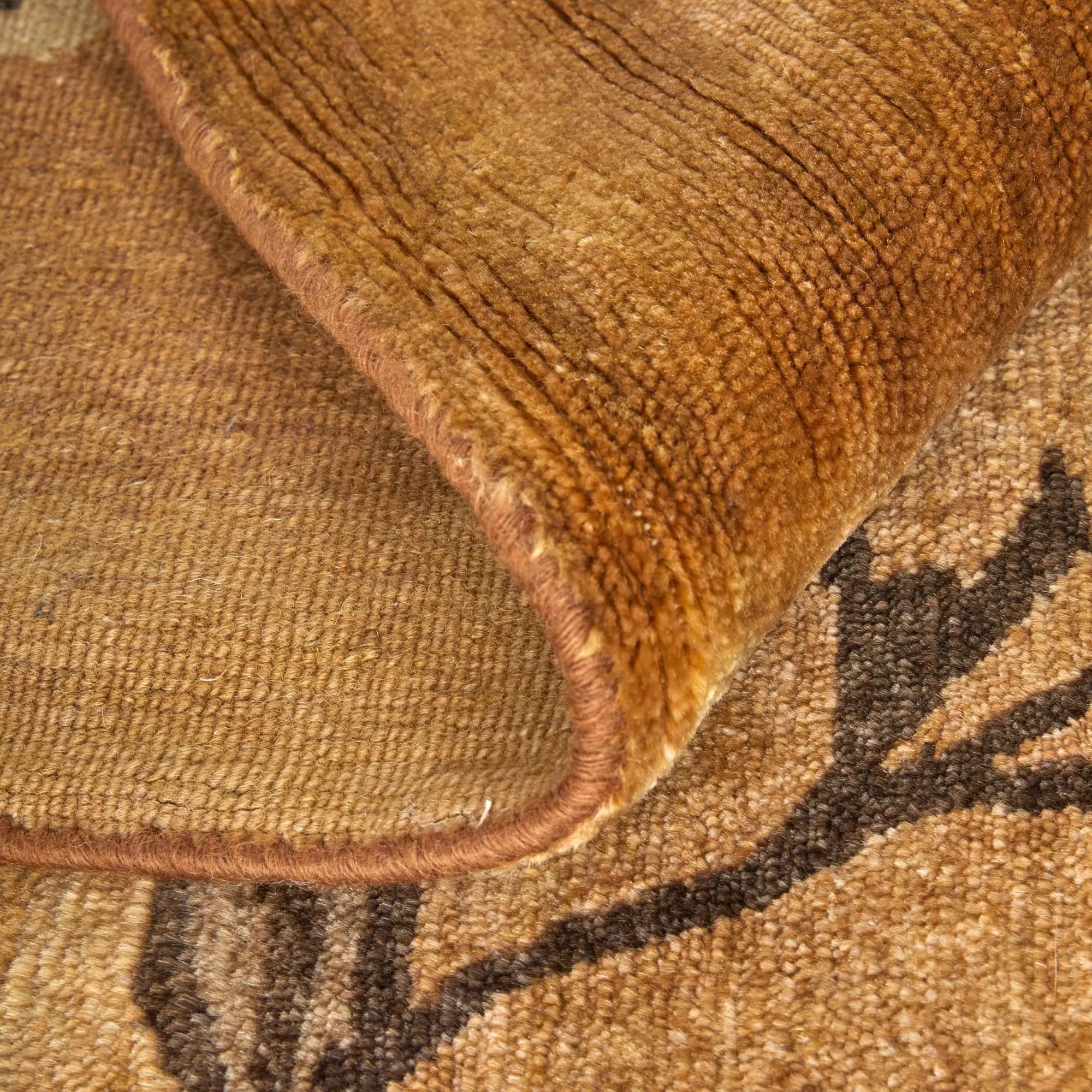 5' X 8' Brown And Orange Wool Floral Hand Knotted Area Rug Homeroots Home Decor