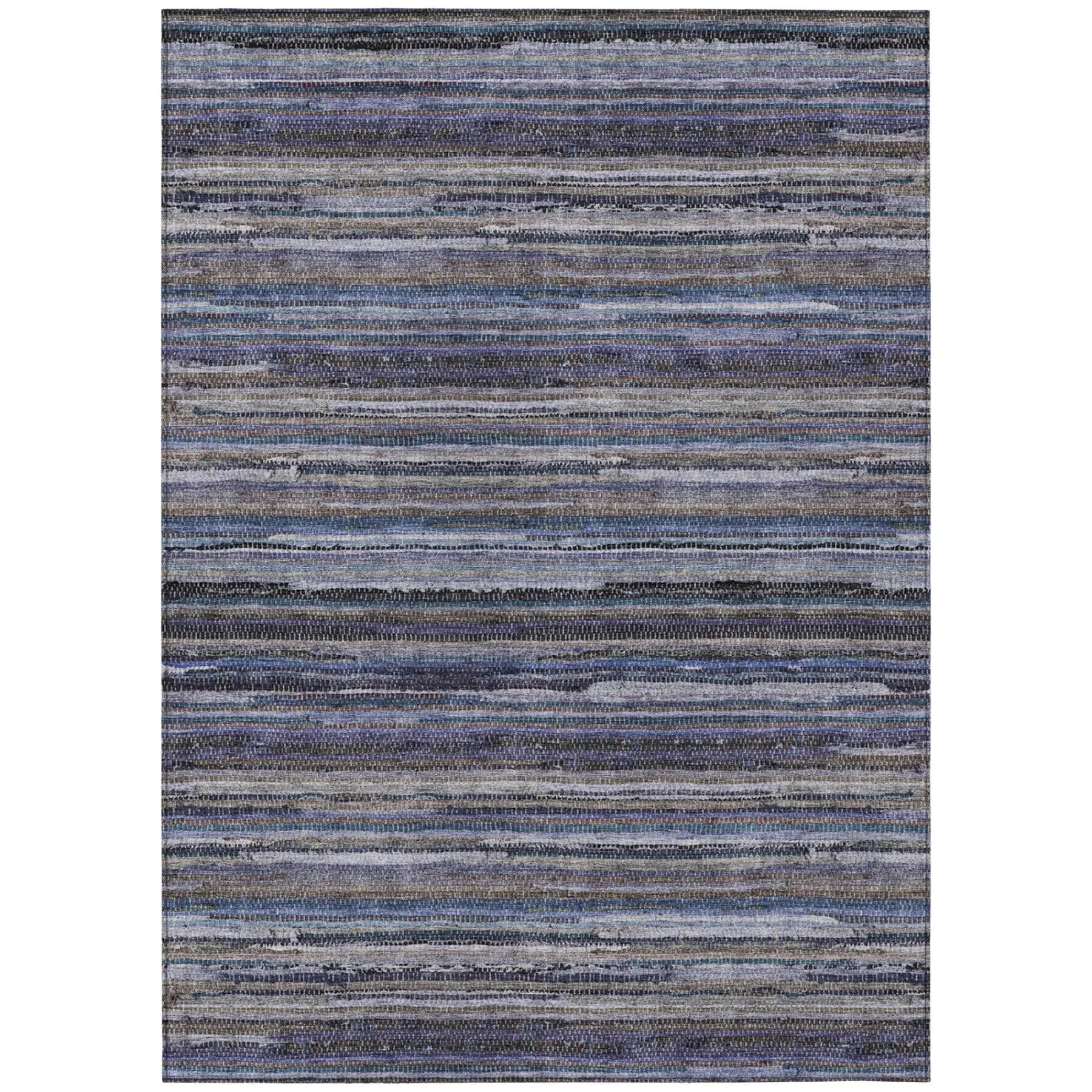 5' X 8' Brown And Plum Striped Washable Indoor Outdoor Area Rug Homeroots Outdoor