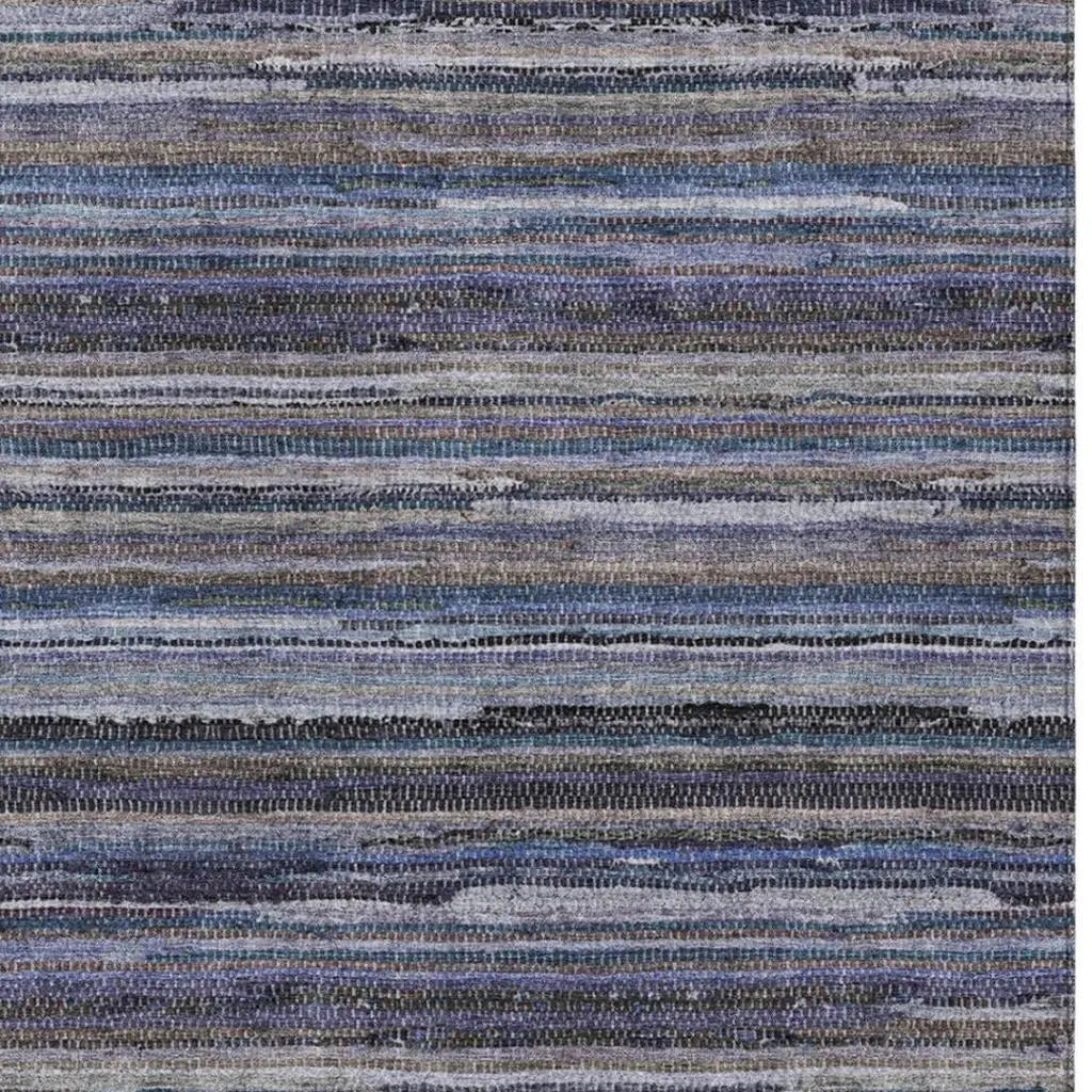 5' X 8' Brown And Plum Striped Washable Indoor Outdoor Area Rug Homeroots Outdoor