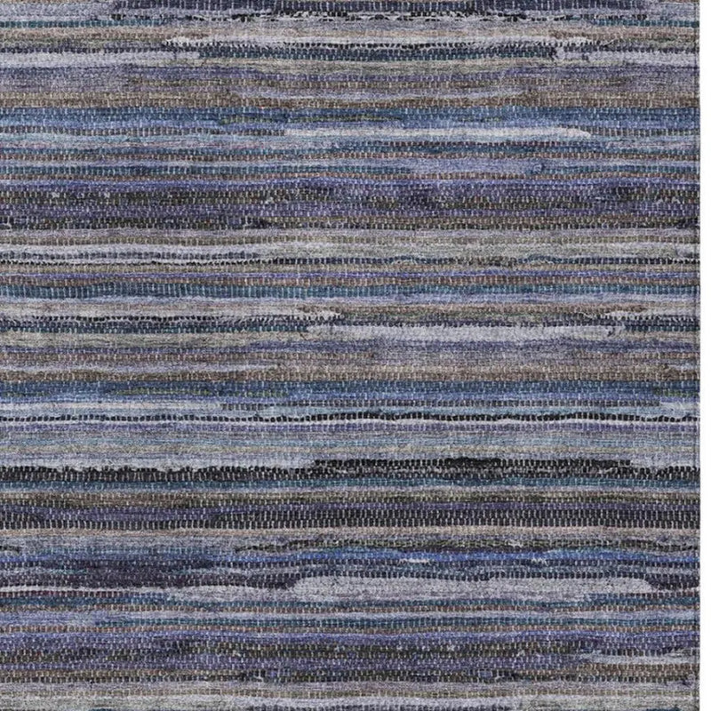 5' X 8' Brown And Plum Striped Washable Indoor Outdoor Area Rug Homeroots Outdoor