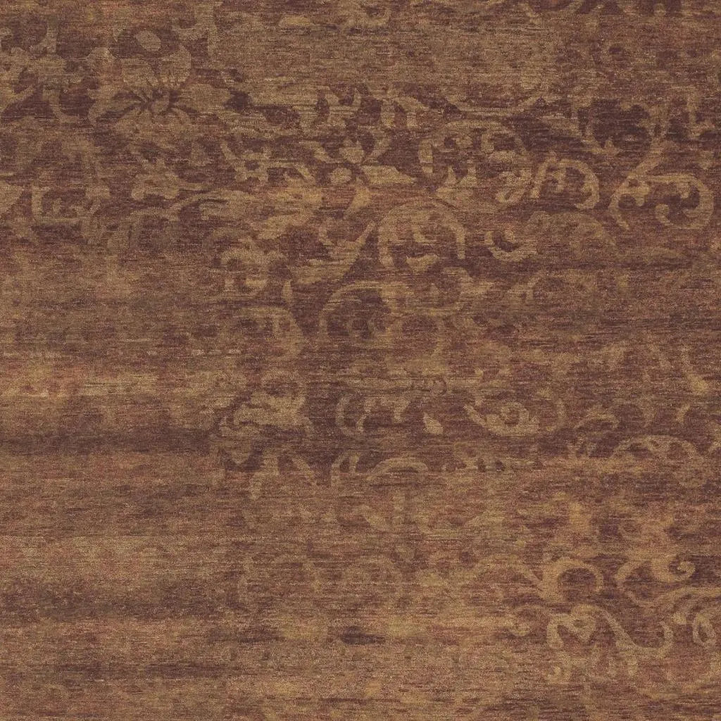 5' X 8' Brown And Red Wool Floral Hand Knotted Area Rug Homeroots Home Decor