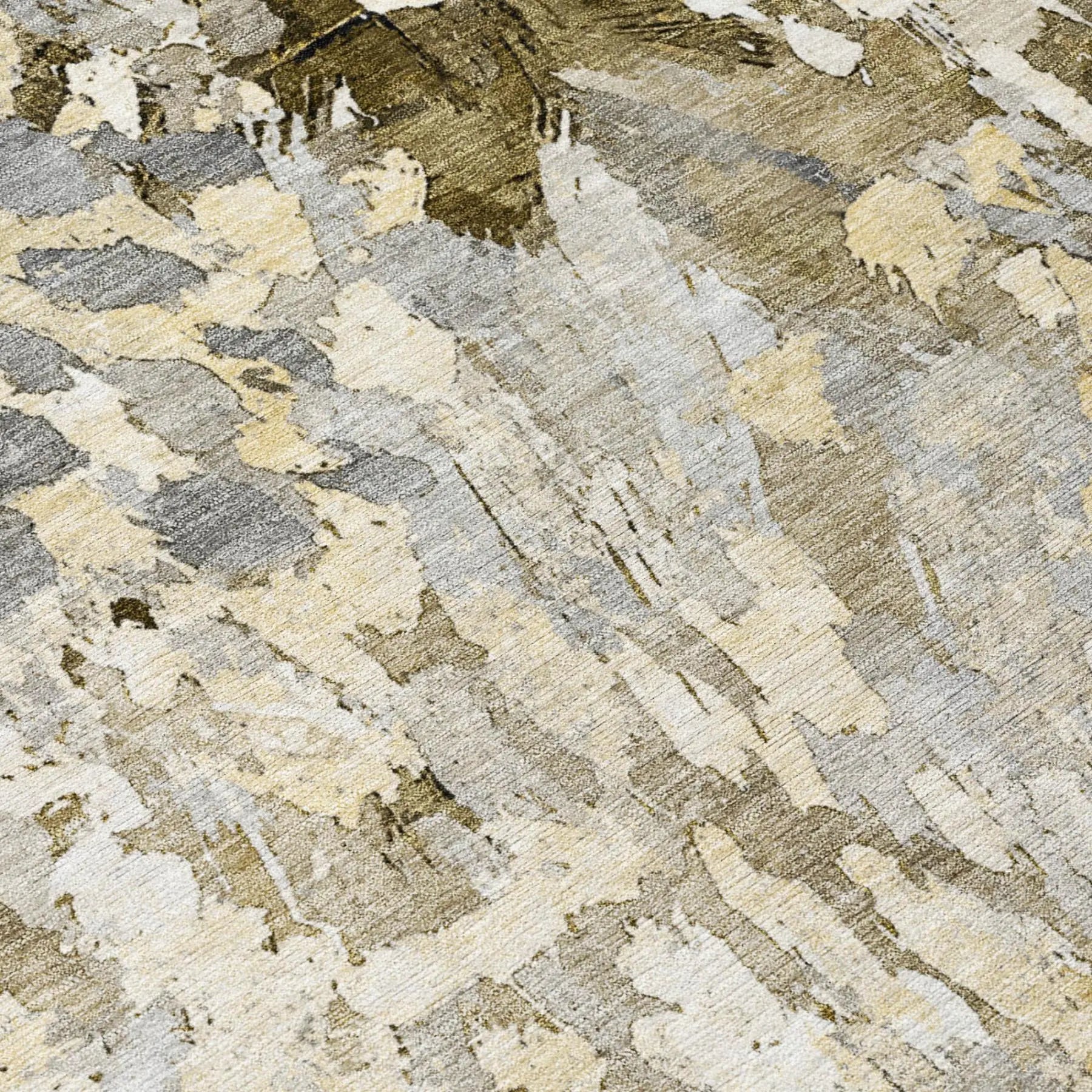 5' X 8' Brown And Silver Abstract Washable Indoor Outdoor Area Rug Homeroots Outdoor