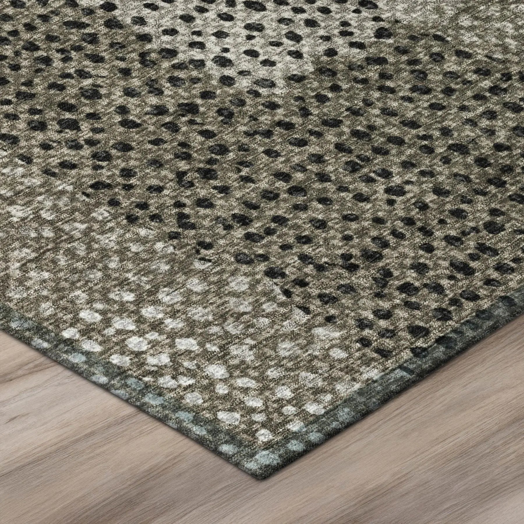 5' X 8' Brown And Silver Abstract Washable Indoor Outdoor Area Rug Homeroots Outdoor