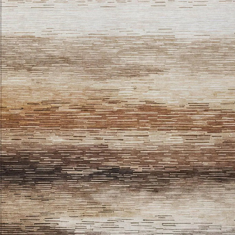 5' X 8' Brown And Silver Striped Washable Indoor Outdoor Area Rug Homeroots Outdoor
