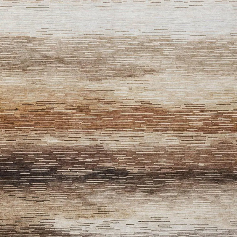 5' X 8' Brown And Silver Striped Washable Indoor Outdoor Area Rug Homeroots Outdoor