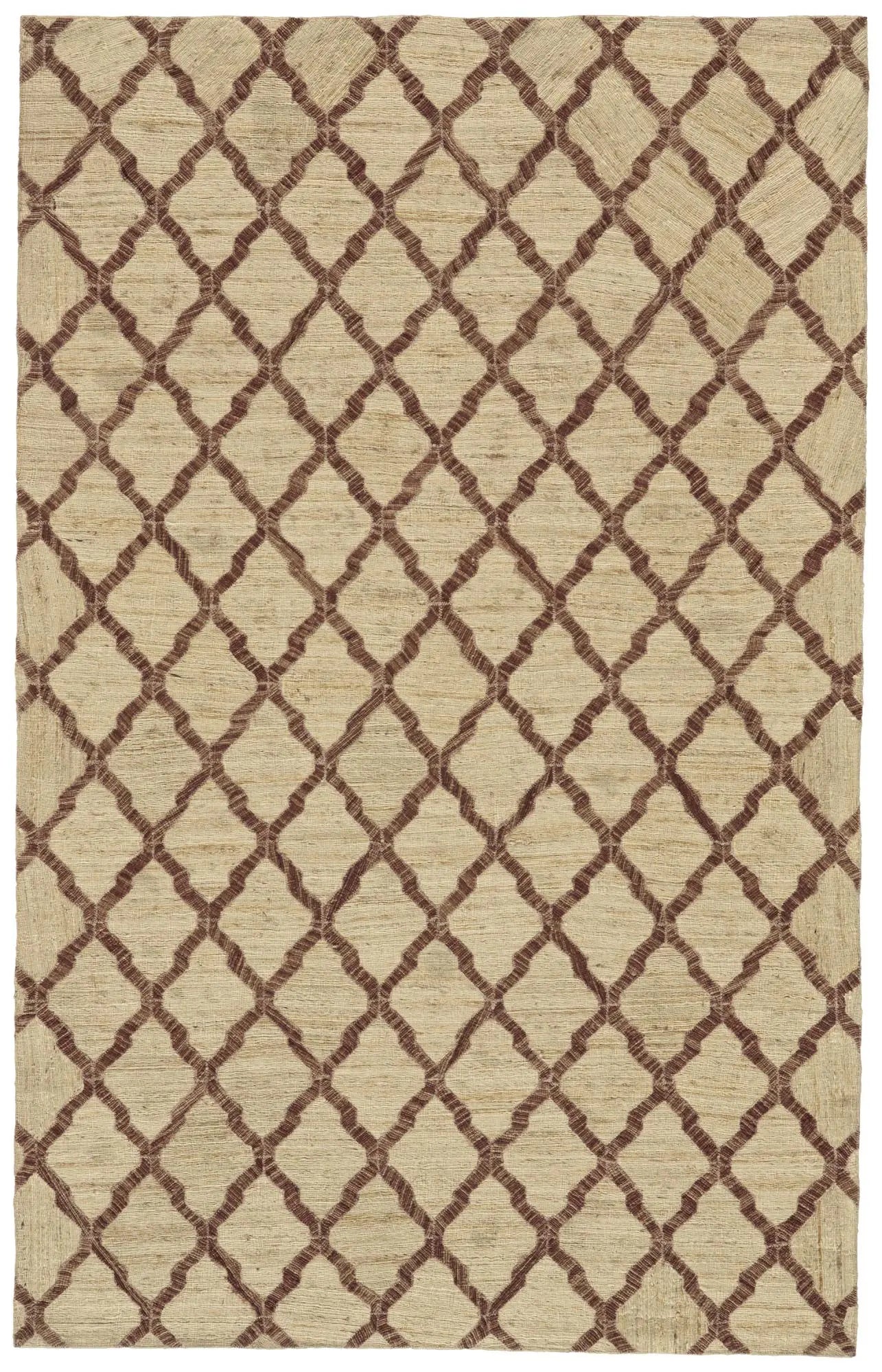 5' X 8' Brown And Tan Jute Floral Hand Woven Area Rug Homeroots Home Decor