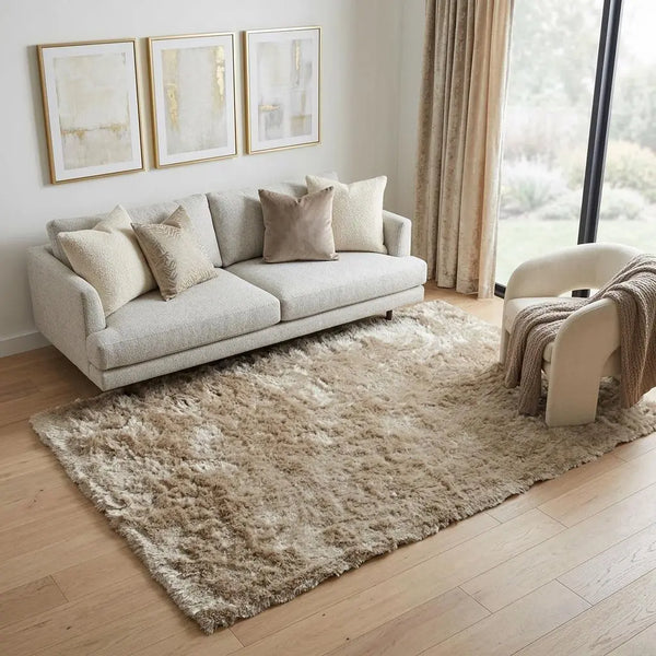 5' X 8' Brown And Tan Shag Hand Tufted Area Rug Homeroots Home Decor
