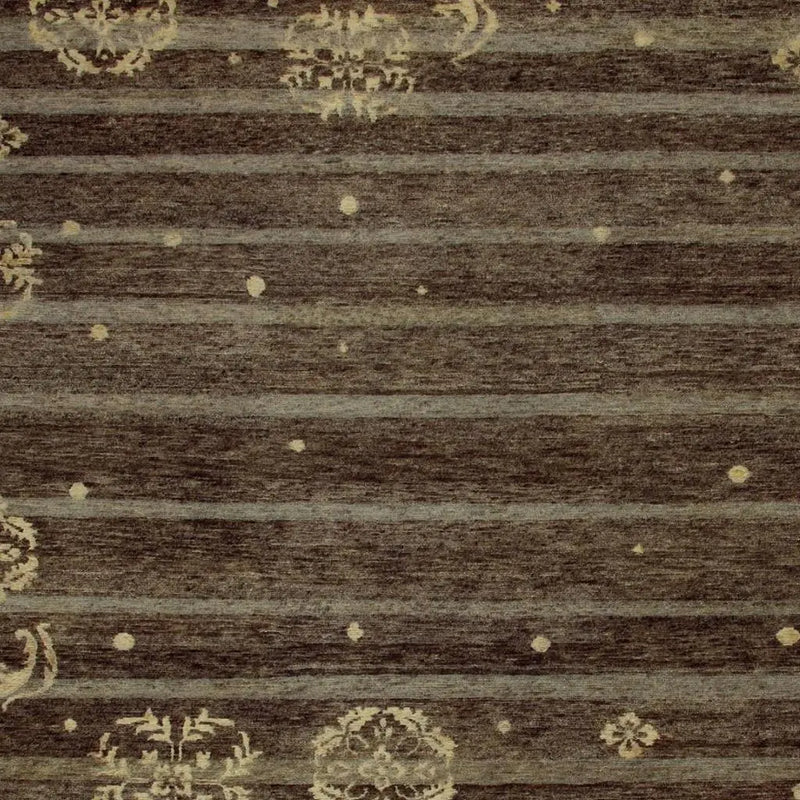 5' X 8' Brown And Tan Striped Hand Knotted Area Rug Homeroots Home Decor