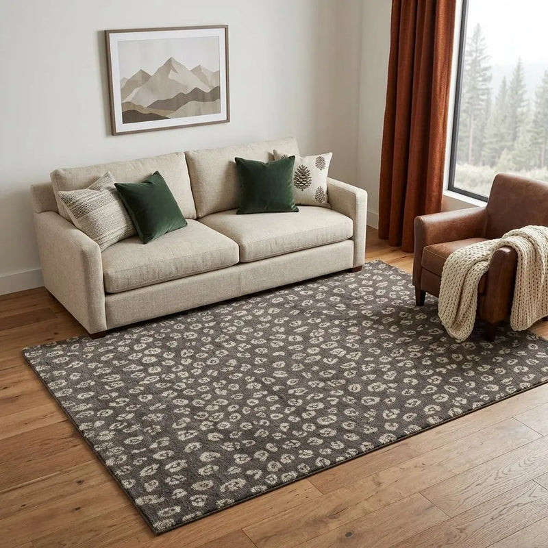5' X 8' Brown And Tan Wool Animal Print Hand Knotted Area Rug Homeroots Home Decor