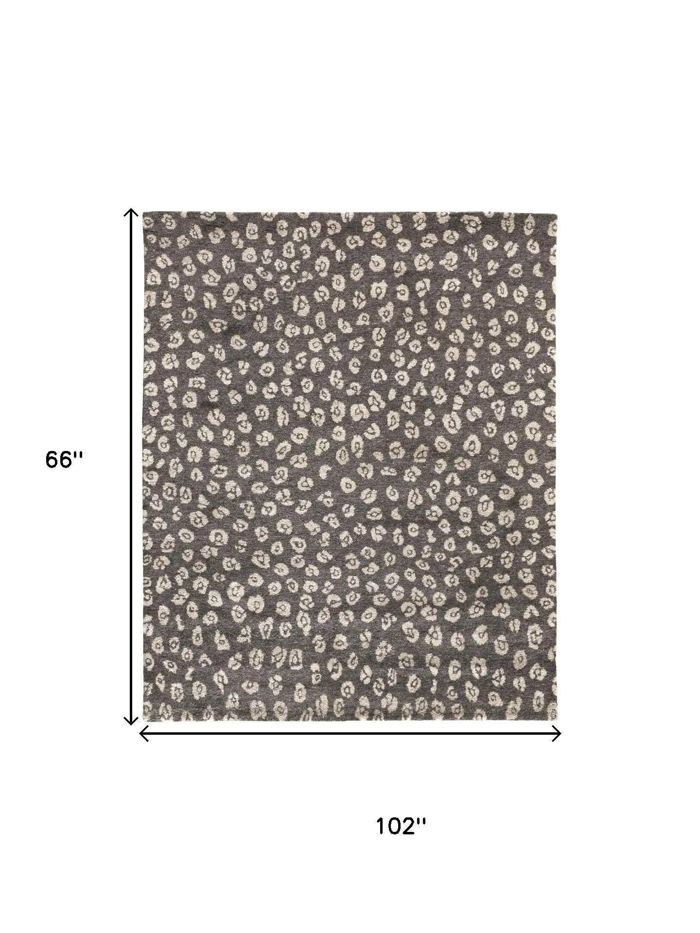 5' X 8' Brown And Tan Wool Animal Print Hand Knotted Area Rug Homeroots Home Decor