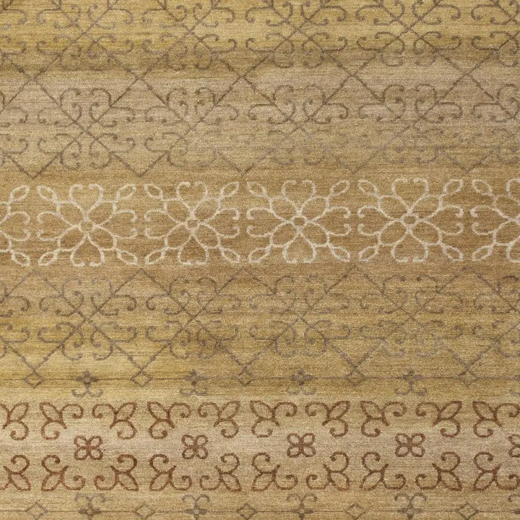 5' X 8' Brown And Tan Wool Geometric Hand Knotted Area Rug Homeroots Home Decor