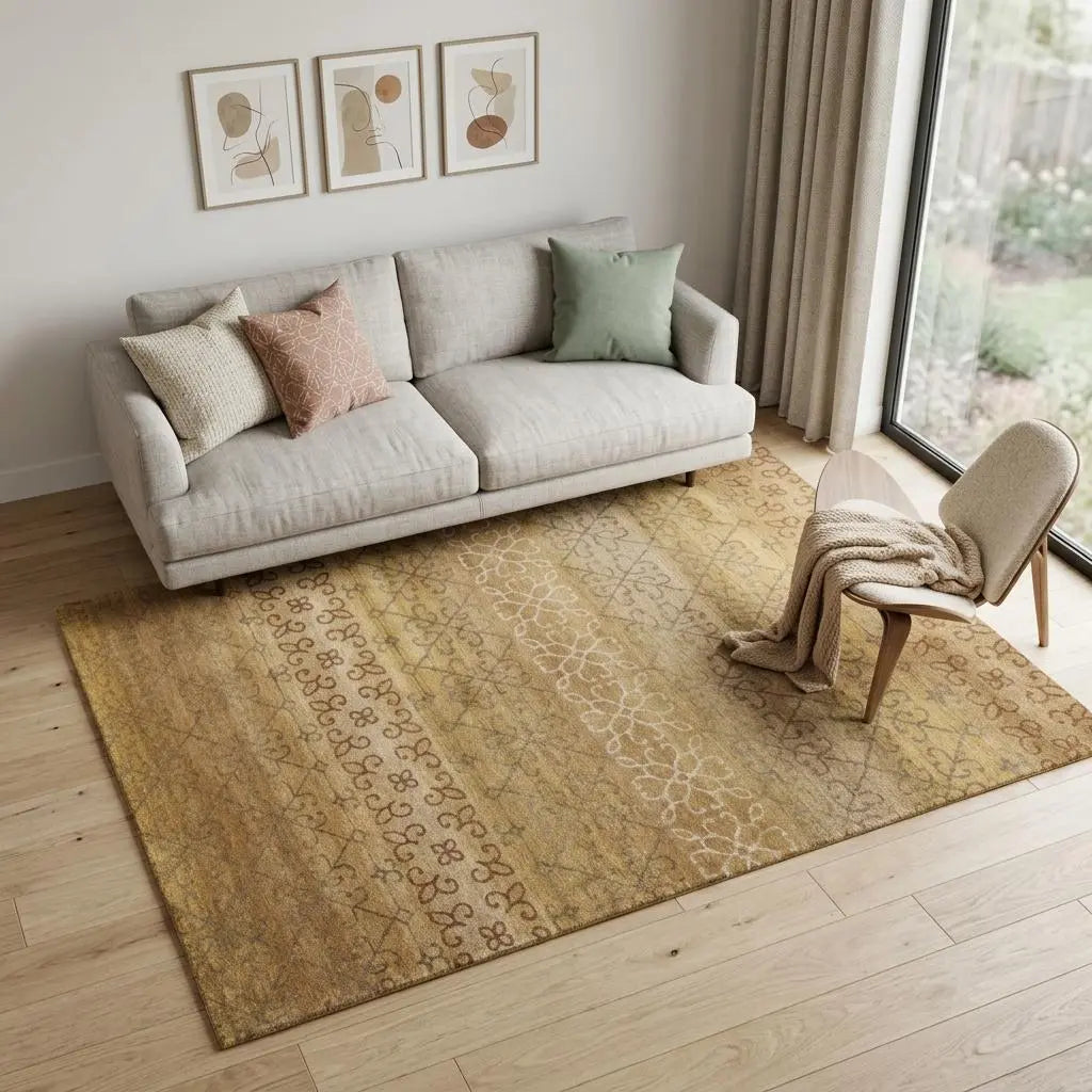 5' X 8' Brown And Tan Wool Geometric Hand Knotted Area Rug Homeroots Home Decor