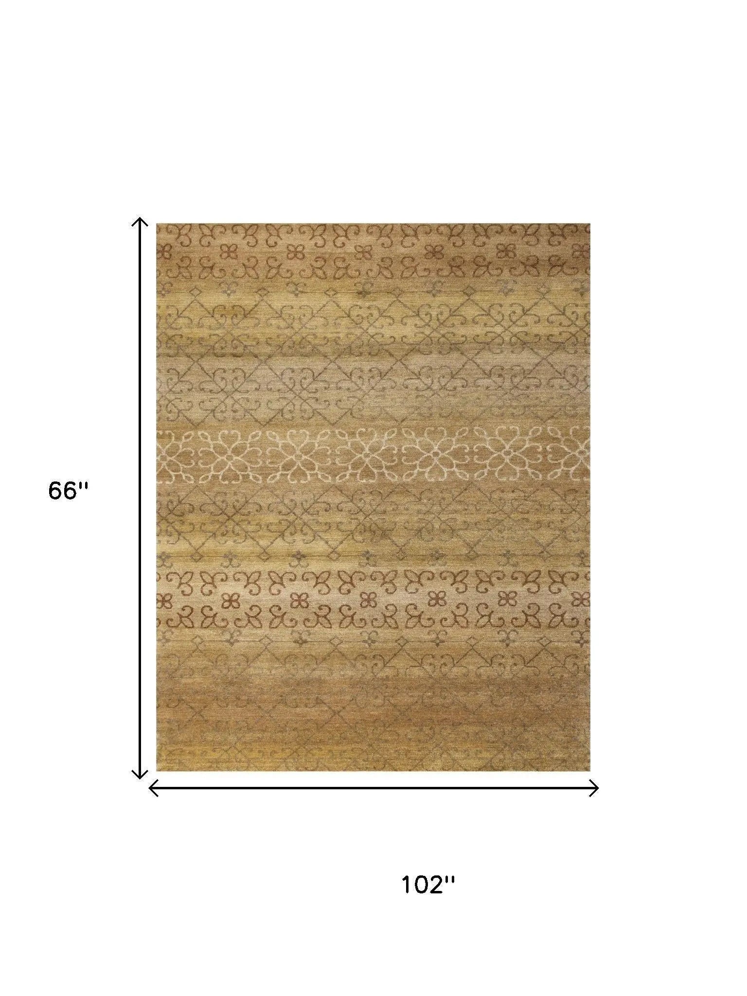5' X 8' Brown And Tan Wool Geometric Hand Knotted Area Rug Homeroots Home Decor