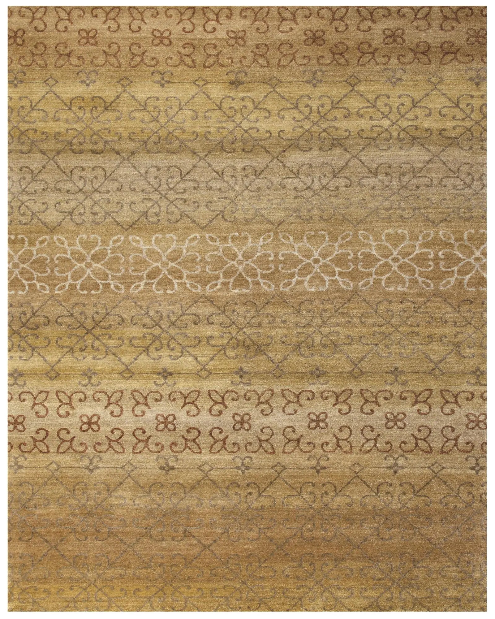 5' X 8' Brown And Tan Wool Geometric Hand Knotted Area Rug Homeroots Home Decor