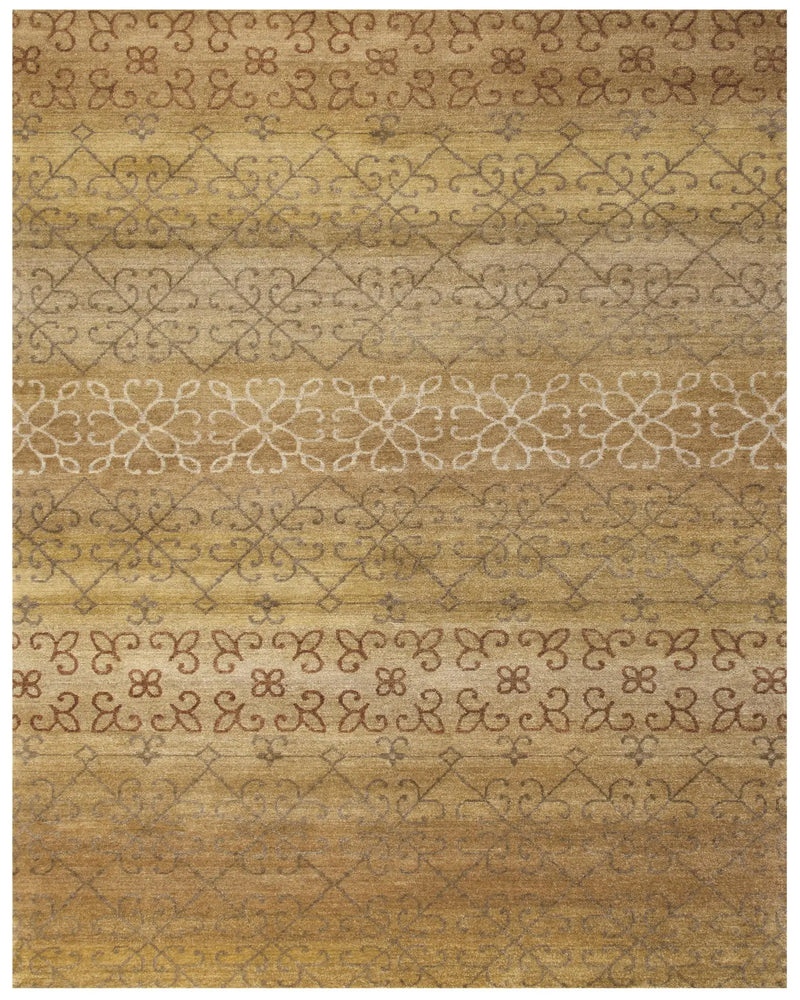 5' X 8' Brown And Tan Wool Geometric Hand Knotted Area Rug Homeroots Home Decor