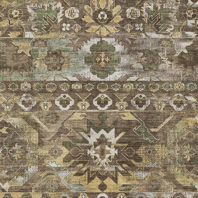 5' X 8' Brown And Taupe Cactus Washable Indoor Outdoor Area Rug Homeroots Outdoor