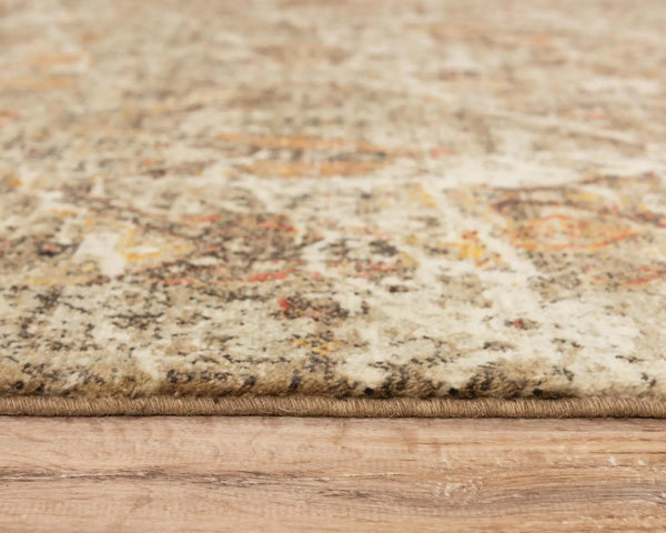5' X 8' Brown Beige Ivory And Green New Zealand Lambs Wool Abstract Hand Carved Handmade Area Rug Homeroots Home Decor