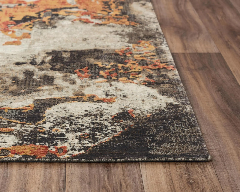 5' X 8' Brown Copper And Beige New Zealand Lambs Wool Abstract Hand Carved Handmade Area Rug Homeroots Home Decor
