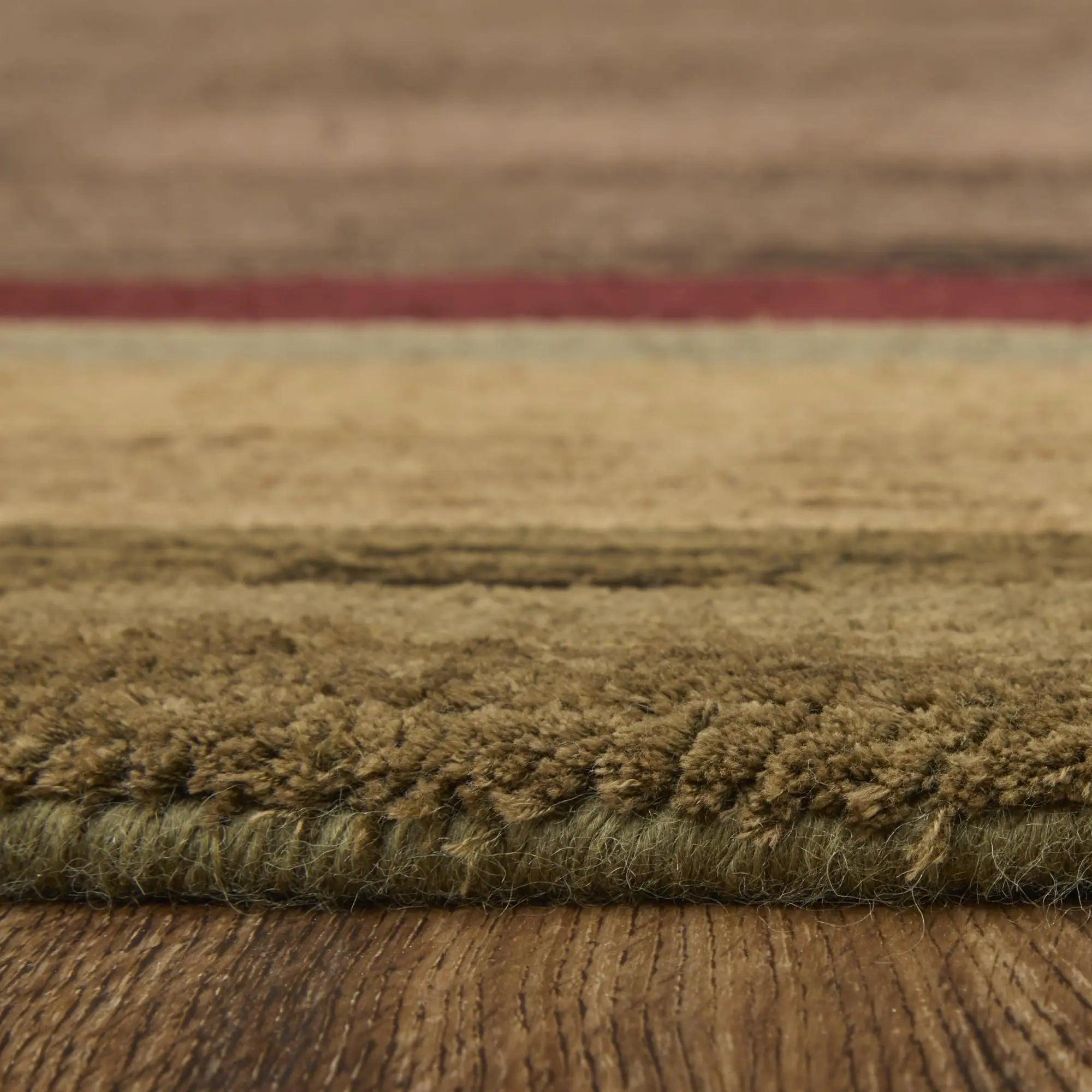 5' X 8' Brown Green And Red Striped Hand Knotted Area Rug Homeroots Home Decor