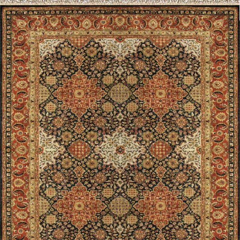 5' X 8' Brown Red And Black Wool Oriental Hand Tufted Area Rug With Fringe Homeroots Home Decor