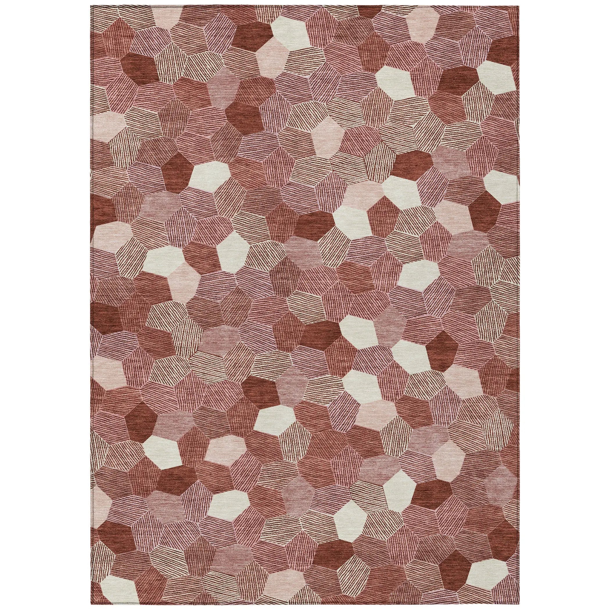 5' X 8' Burgundy And Ivory Geometric Washable Indoor Outdoor Area Rug Homeroots Outdoor