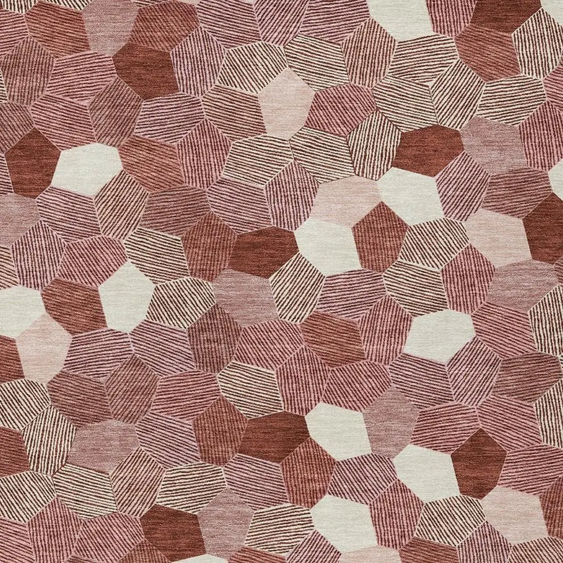 5' X 8' Burgundy And Ivory Geometric Washable Indoor Outdoor Area Rug Homeroots Outdoor