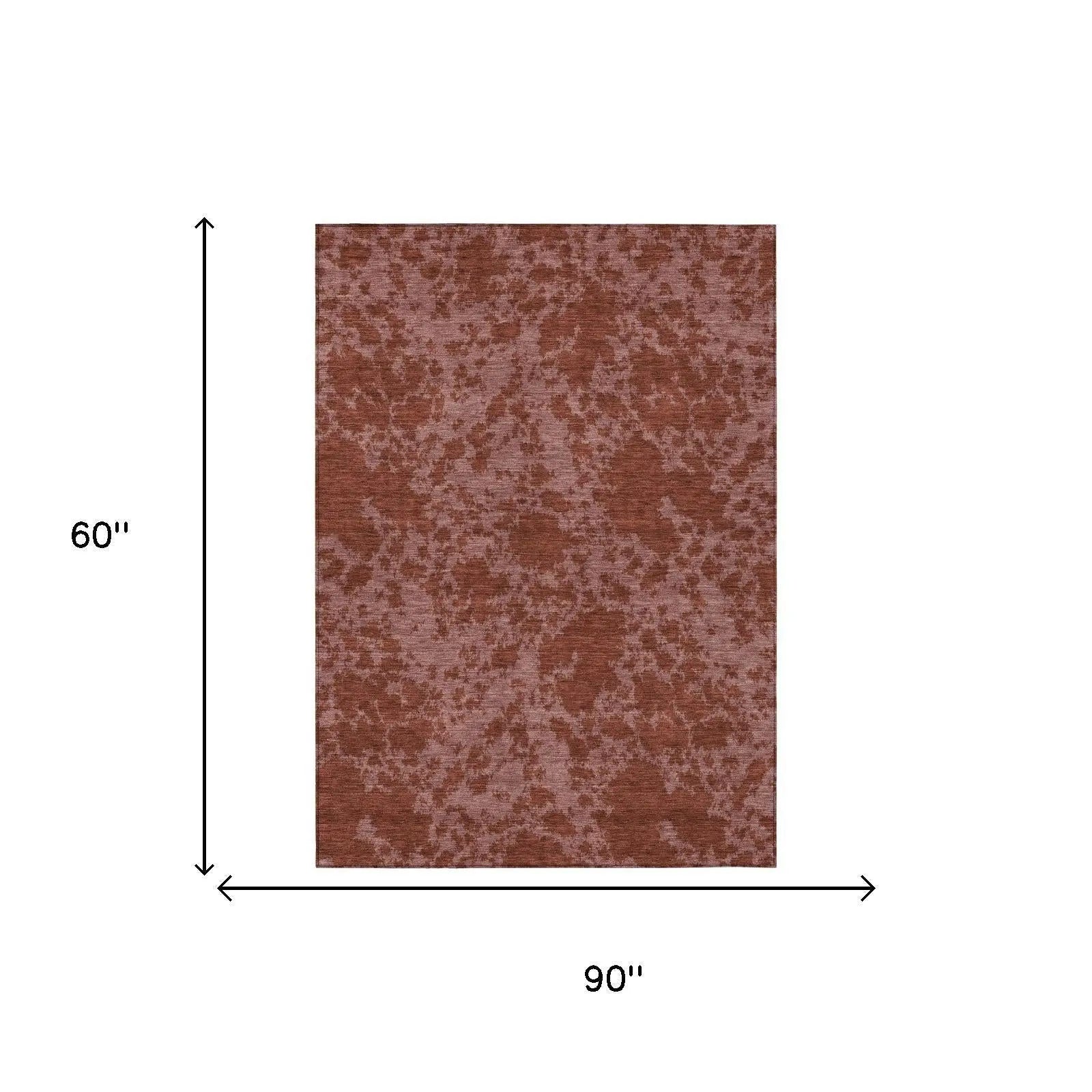 5' X 8' Burgundy And Red Abstract Washable Indoor Outdoor Area Rug Homeroots Outdoor