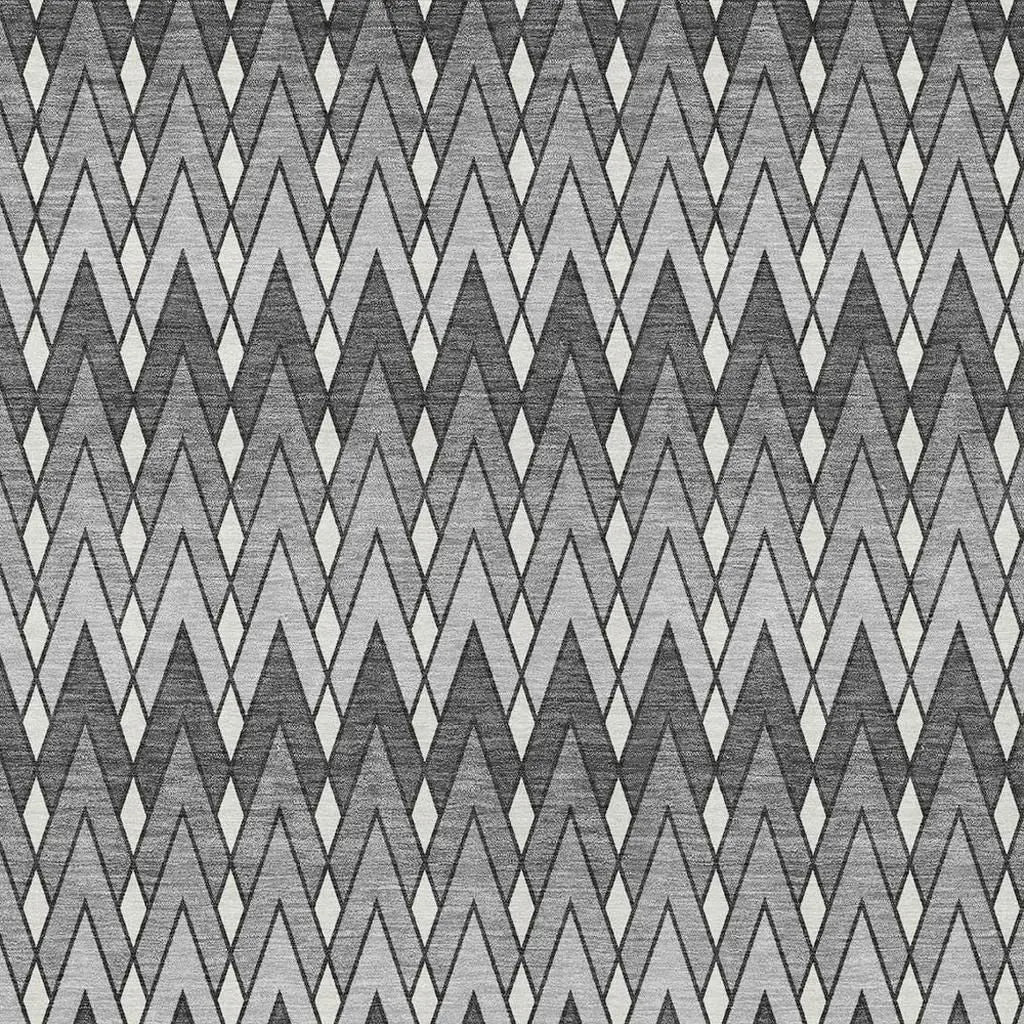 5' X 8' Charcoal And Black Geometric Washable Indoor Outdoor Area Rug Homeroots Outdoor