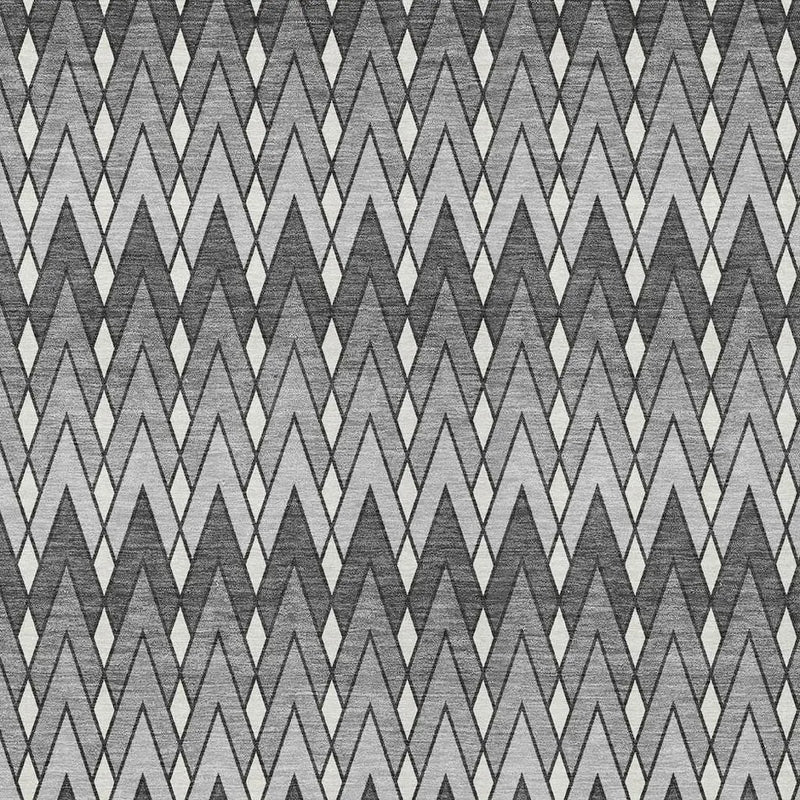 5' X 8' Charcoal And Black Geometric Washable Indoor Outdoor Area Rug Homeroots Outdoor